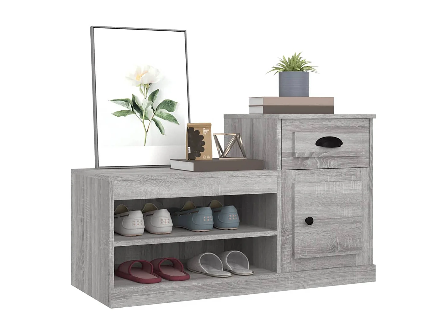 Armoire à chaussures sonoma gris 100x42x60 bois d'ingénierie