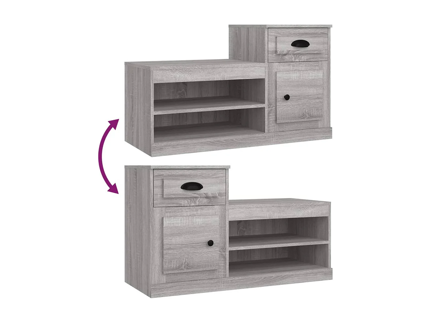 Armoire à chaussures sonoma gris 100x42x60 bois d'ingénierie