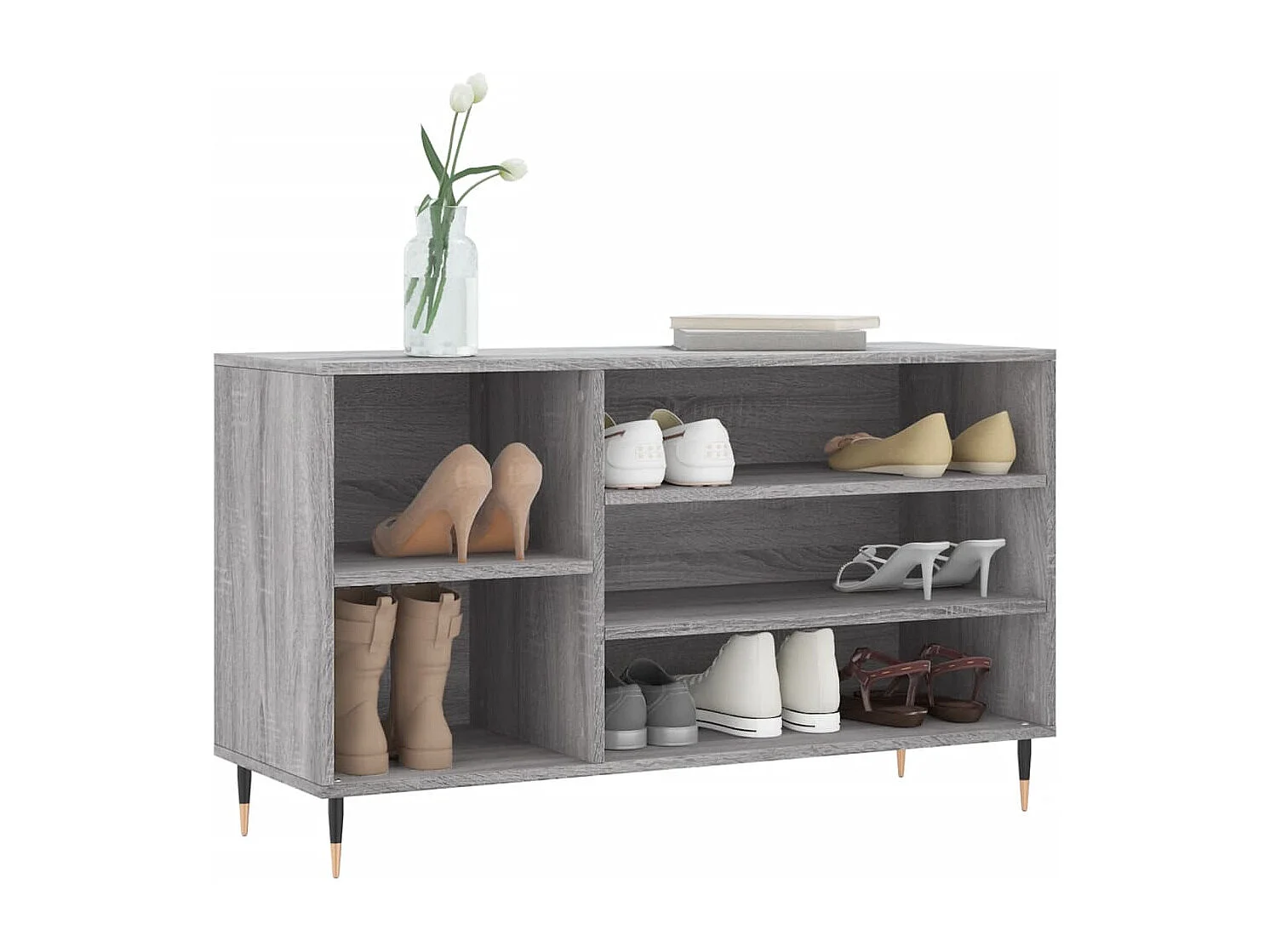 Armoire à chaussures Sonoma gris 102x36x60 Bois d'ingénierie