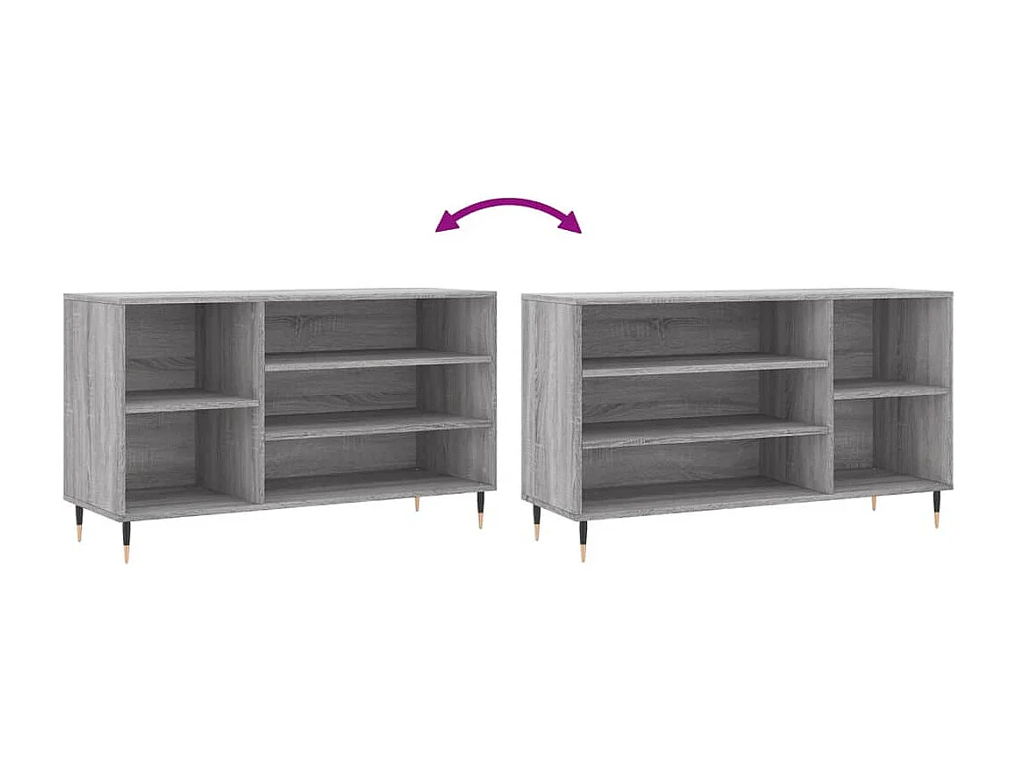 Armoire à chaussures Sonoma gris 102x36x60 Bois d'ingénierie