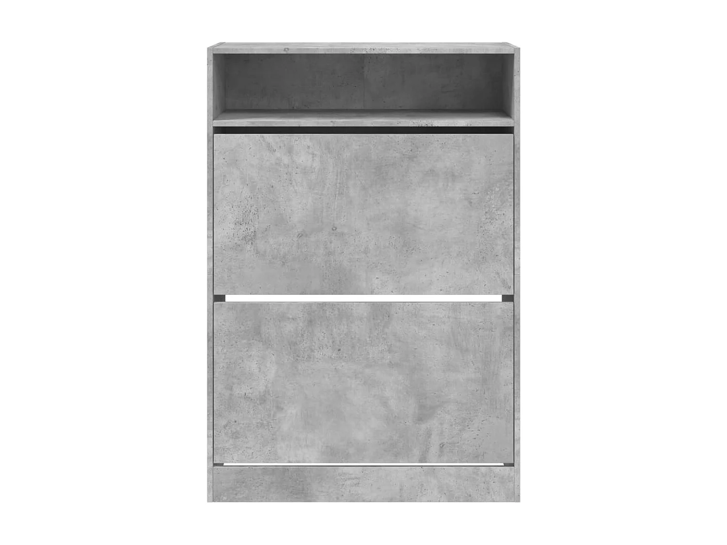 Armoire à chaussures 2 tiroirs rabattables gris béton