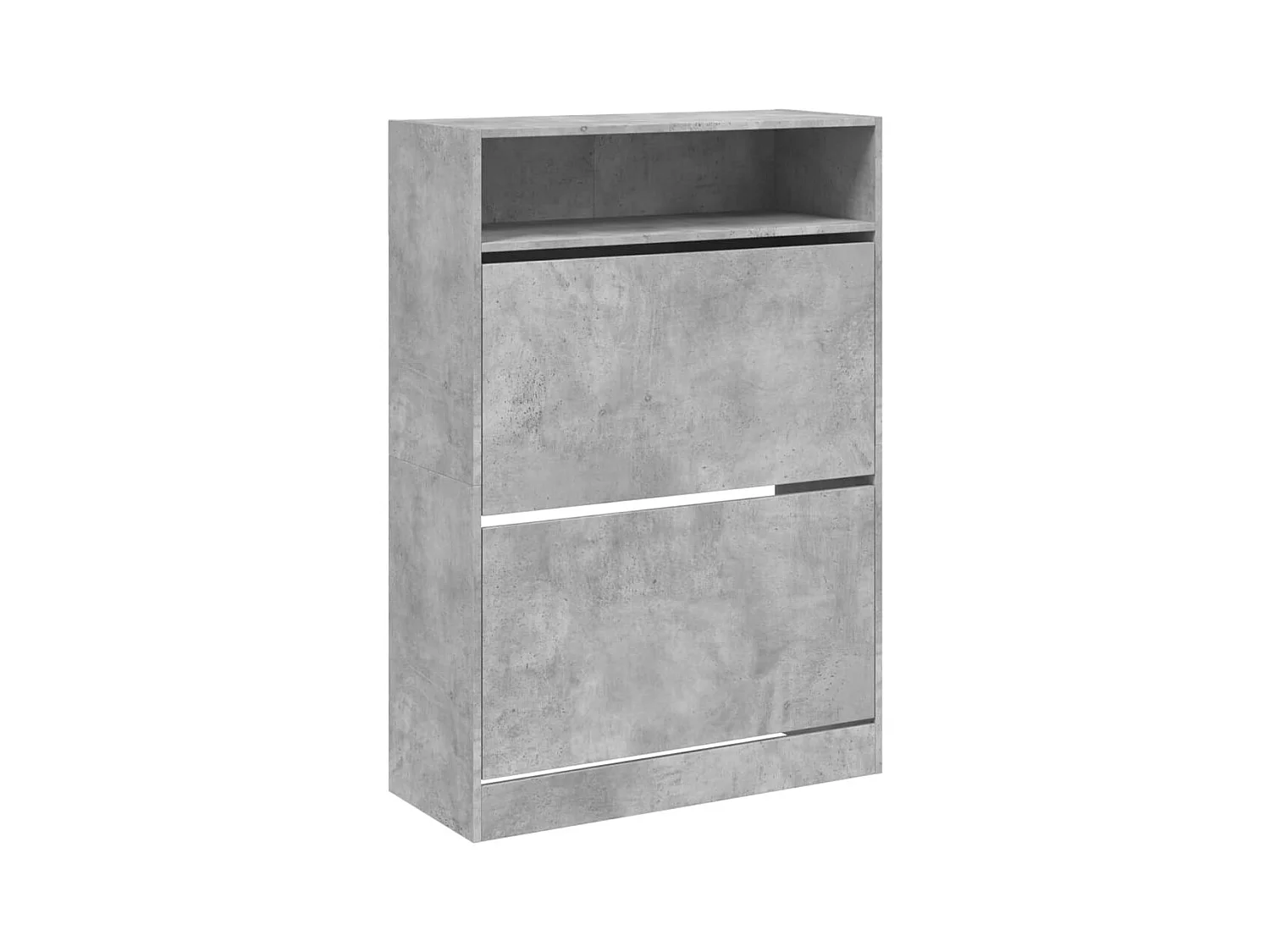Armoire à chaussures 2 tiroirs rabattables gris béton
