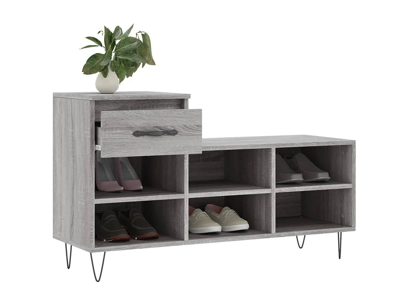 Armoire à chaussures Sonoma gris 102x36x60 Bois d'ingénierie