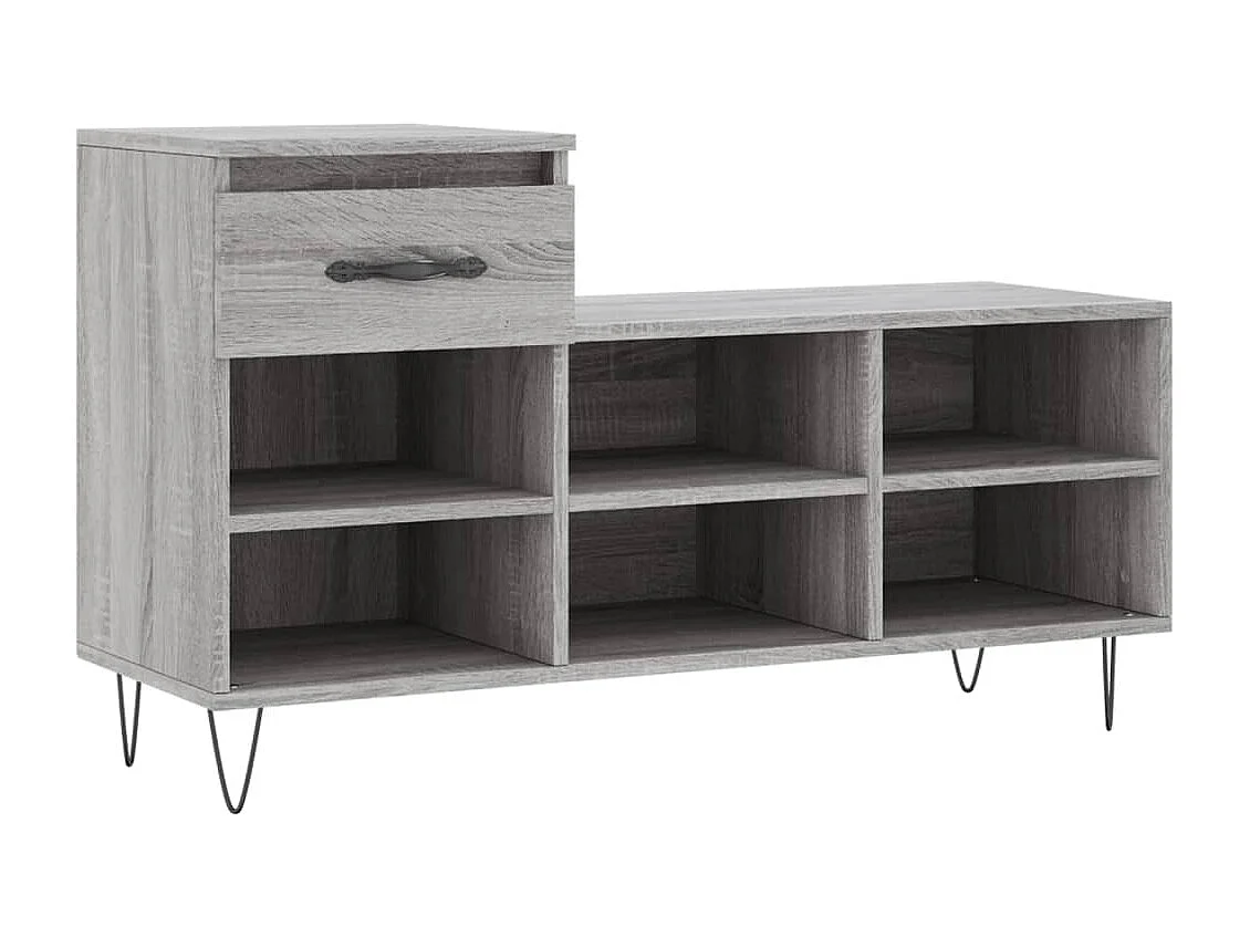 Armoire à chaussures Sonoma gris 102x36x60 Bois d'ingénierie
