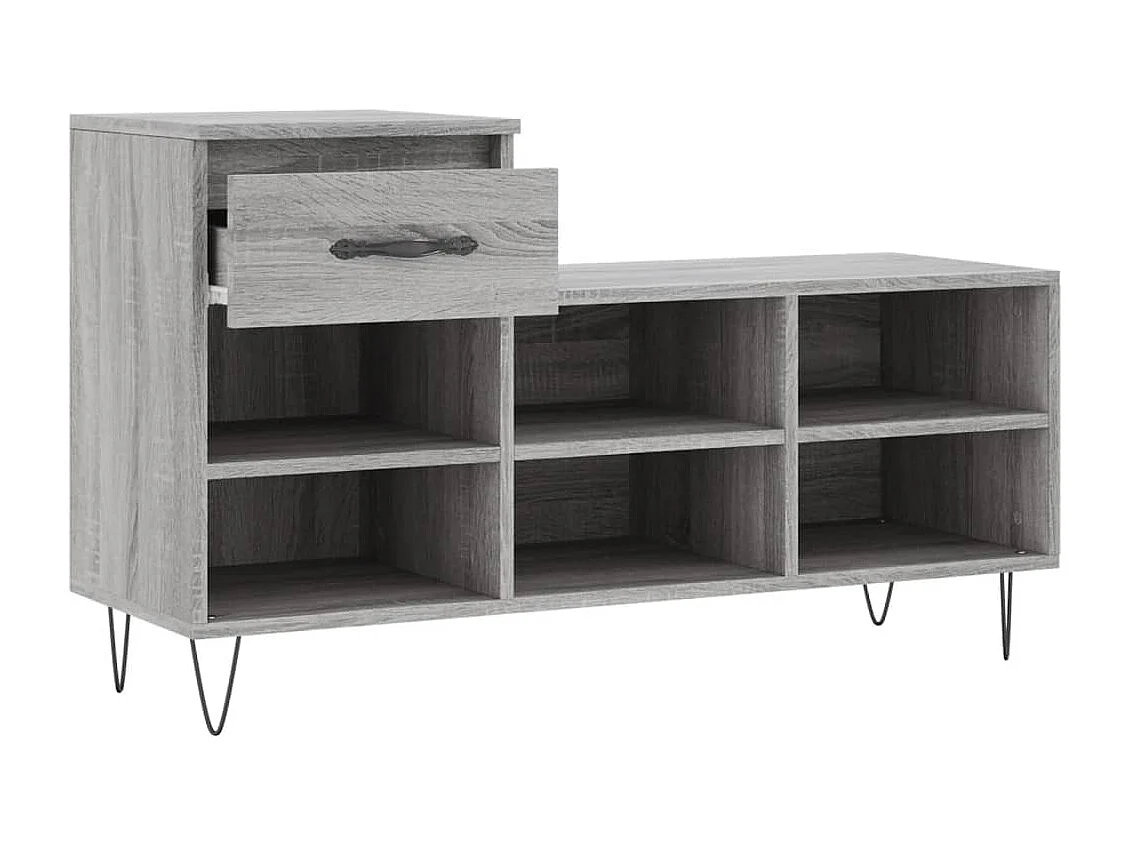 Armoire à chaussures Sonoma gris 102x36x60 Bois d'ingénierie