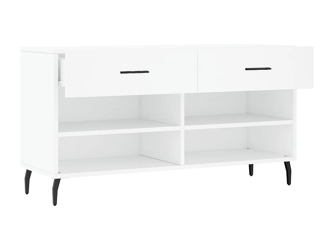 Banc à chaussures blanc 102x35x55 bois d'ingénierie