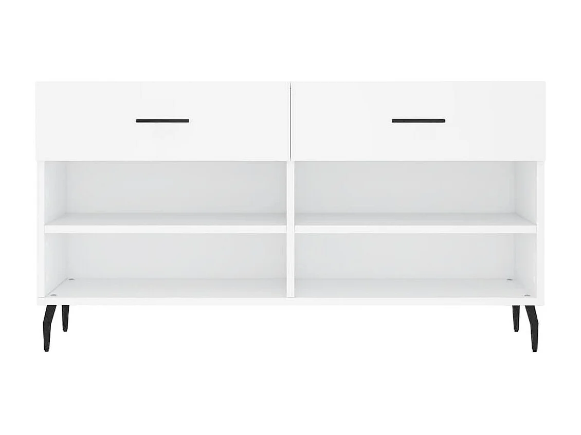 Banc à chaussures blanc 102x35x55 bois d'ingénierie