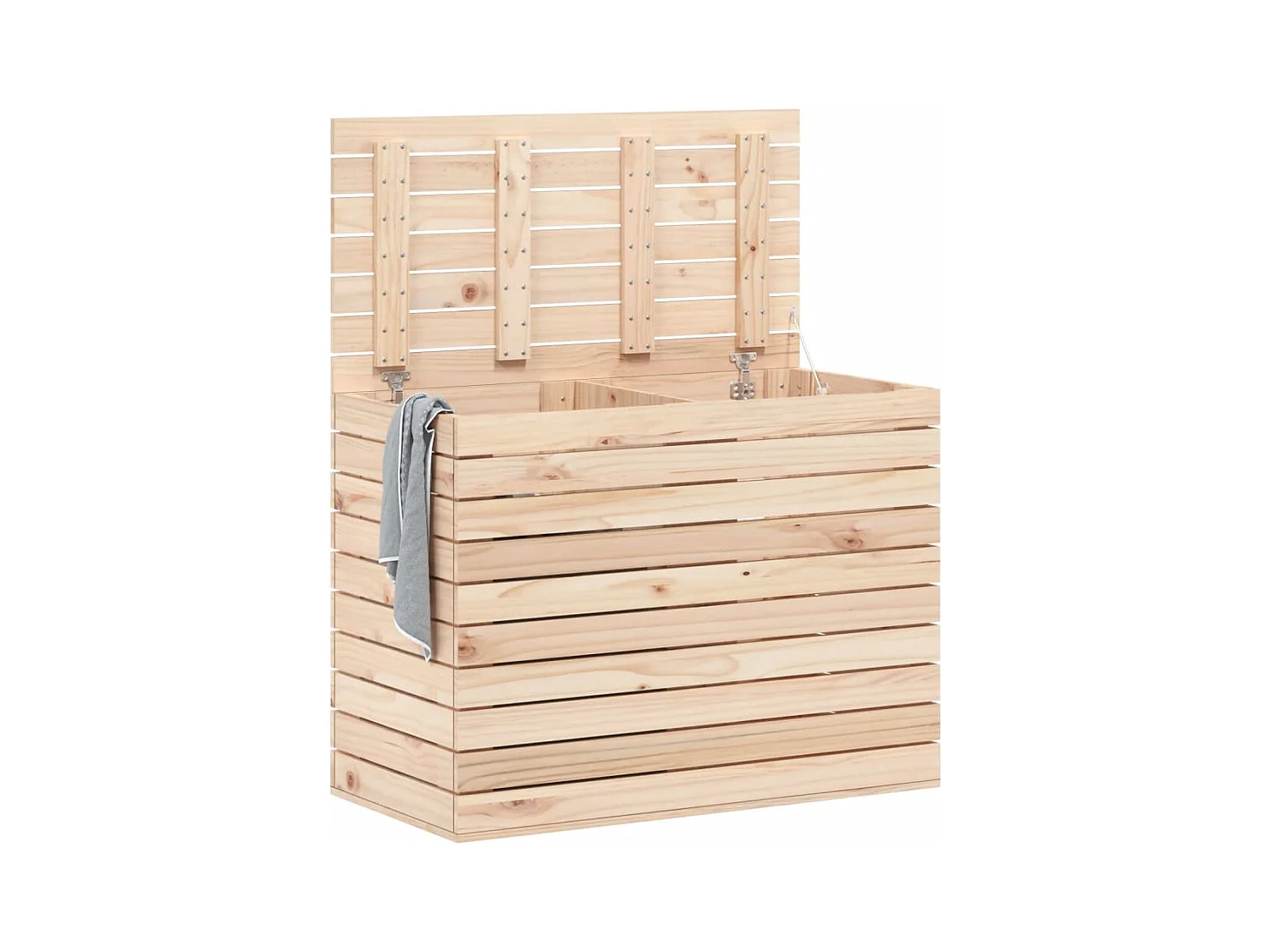 Panier à linge 88,5x44x66 bois massif de pin