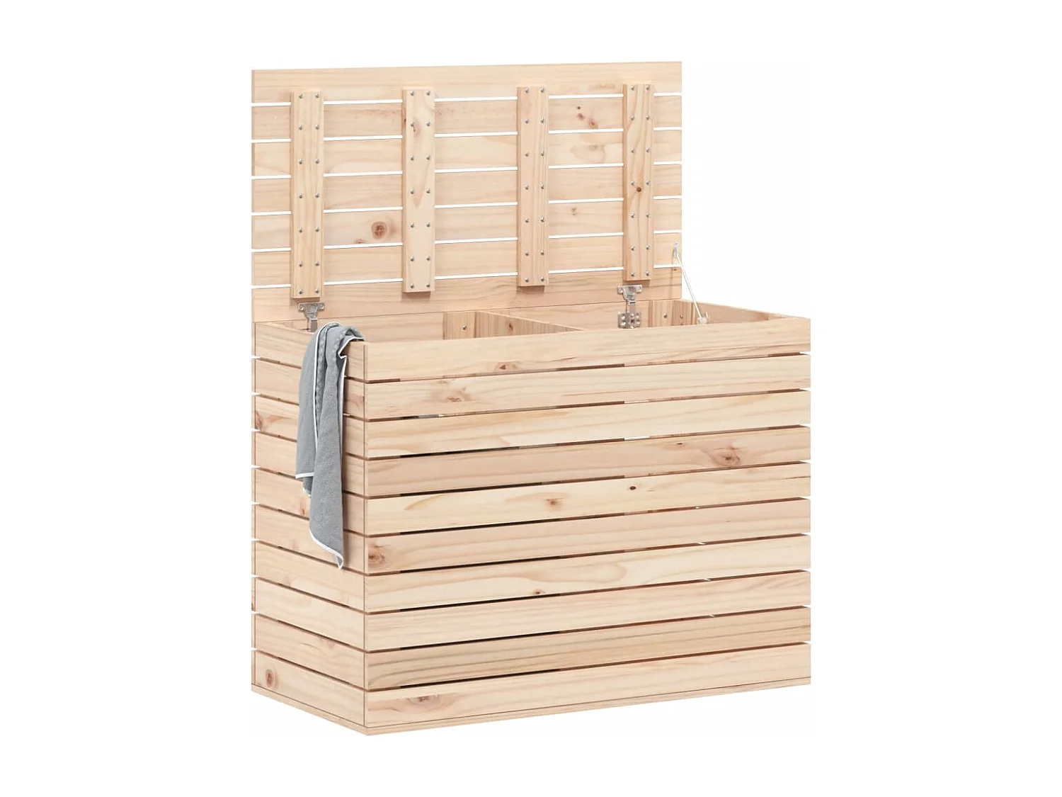 Panier à linge 88,5x44x66 bois massif de pin