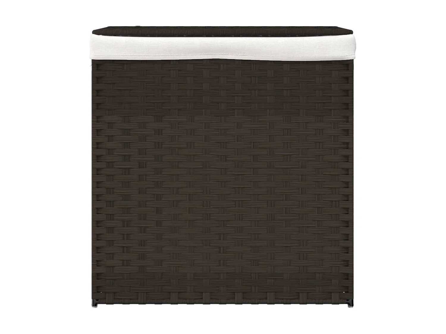 Panier à linge avec 2 sections marron foncé 53x35x57