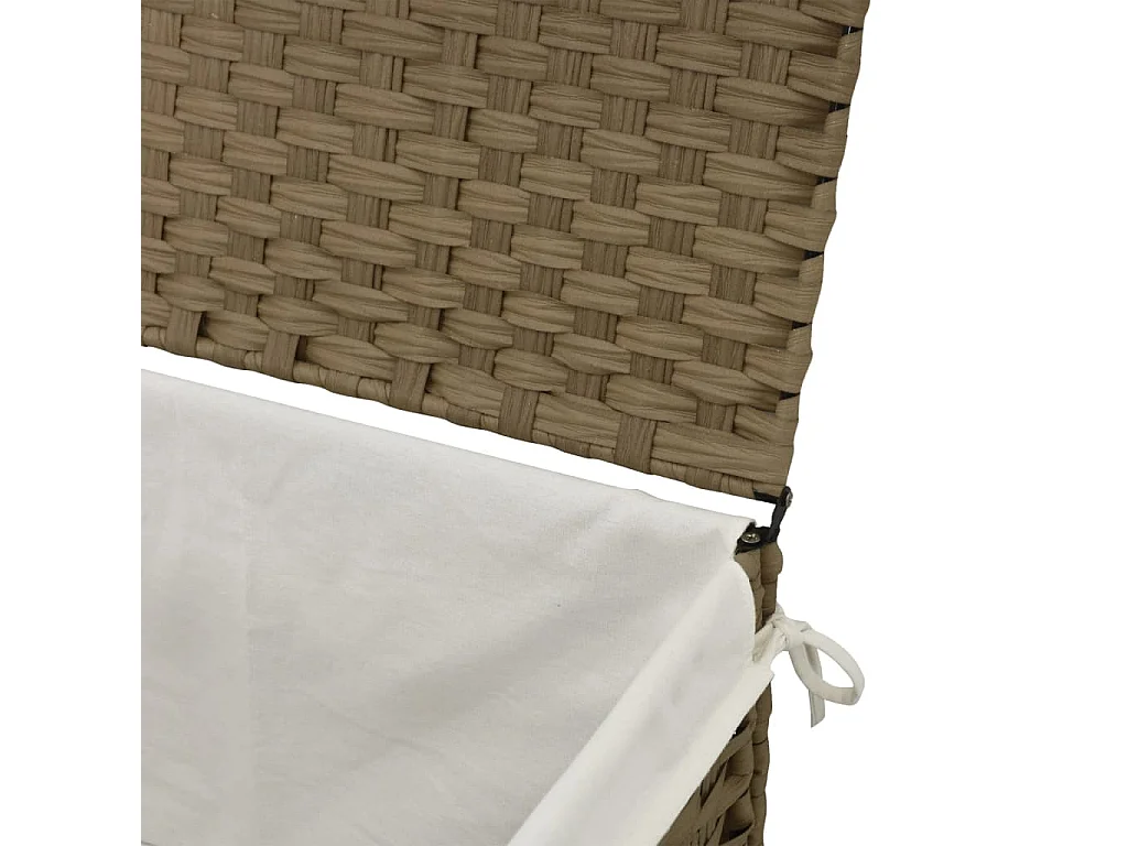 Panier à linge avec couvercle 55,5x35x34 résine tressée