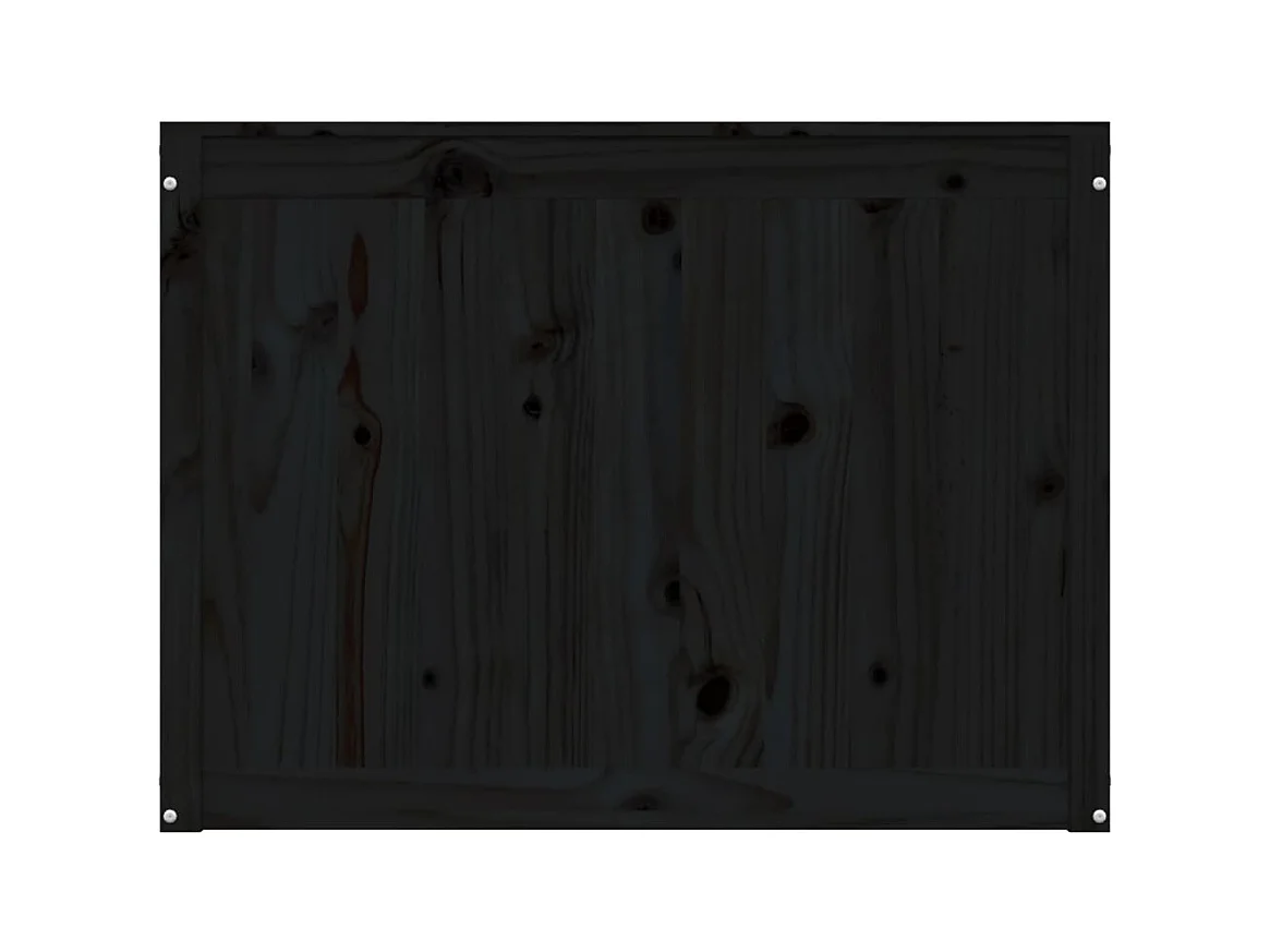 Boîte à linge Noir 88,5x44x66 Bois massif de pin