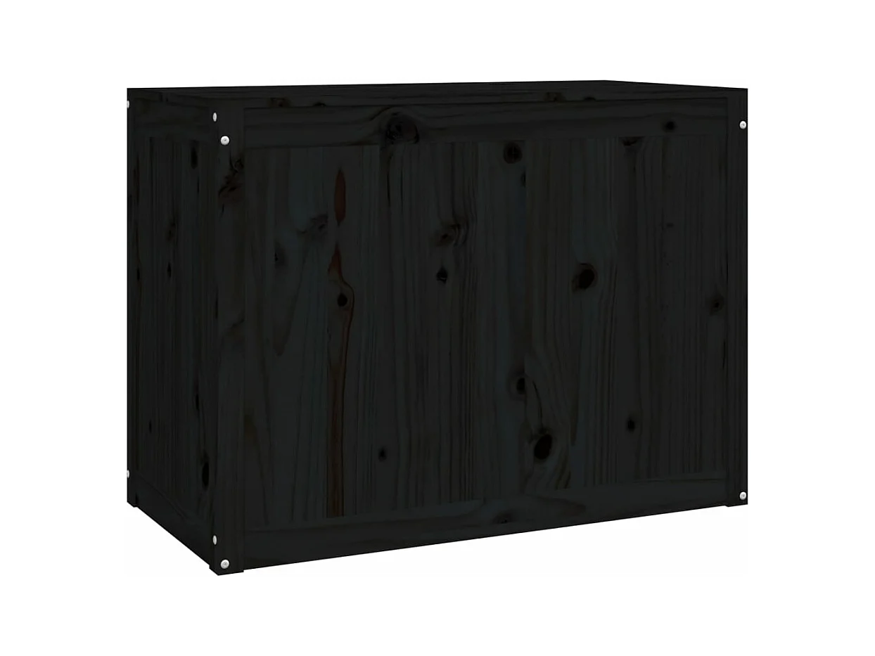 vidaXL Baúl para la colada madera maciza de pino negro 88,5x44x66 cm
