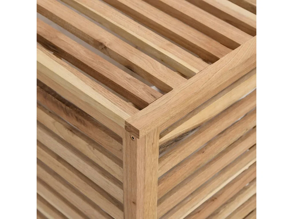 Panier à linge 45x45x65 Bois massif de noyer