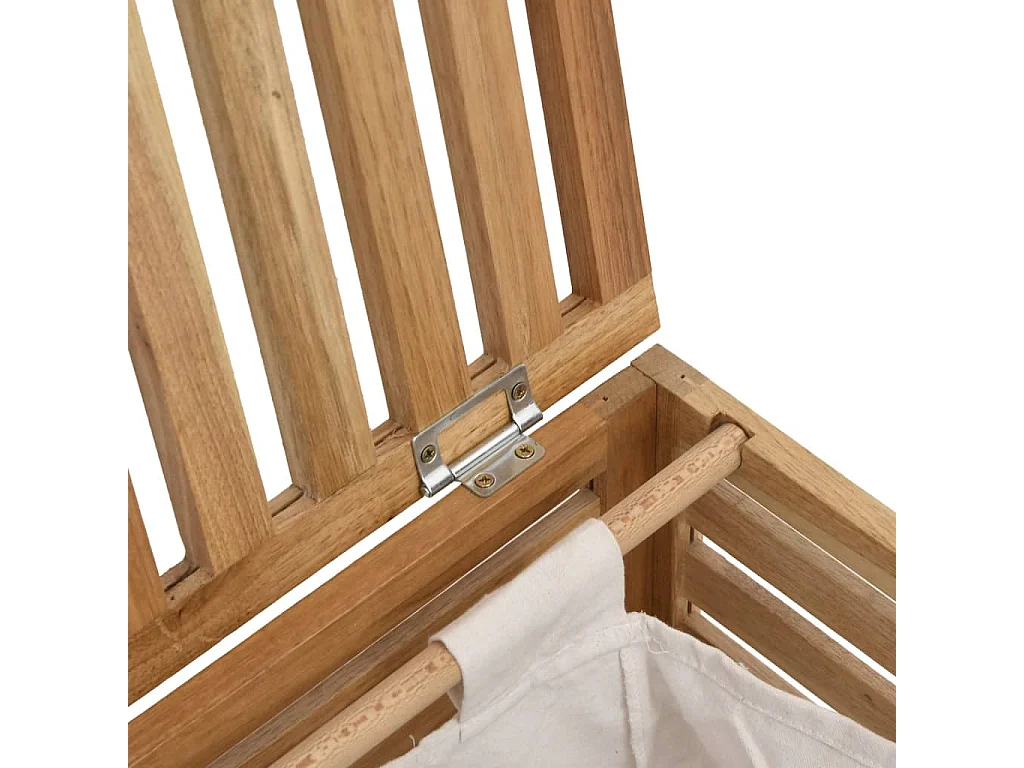 Panier à linge 45x45x65 Bois massif de noyer