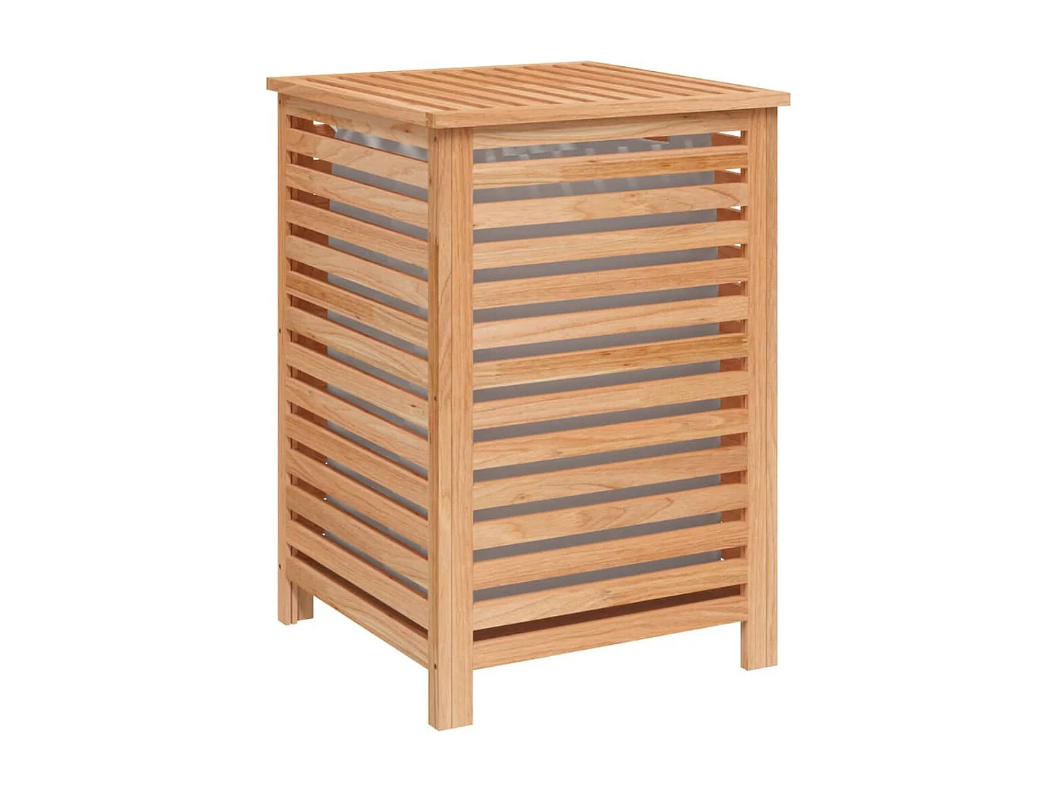 Panier à linge 45x45x65 Bois massif de noyer