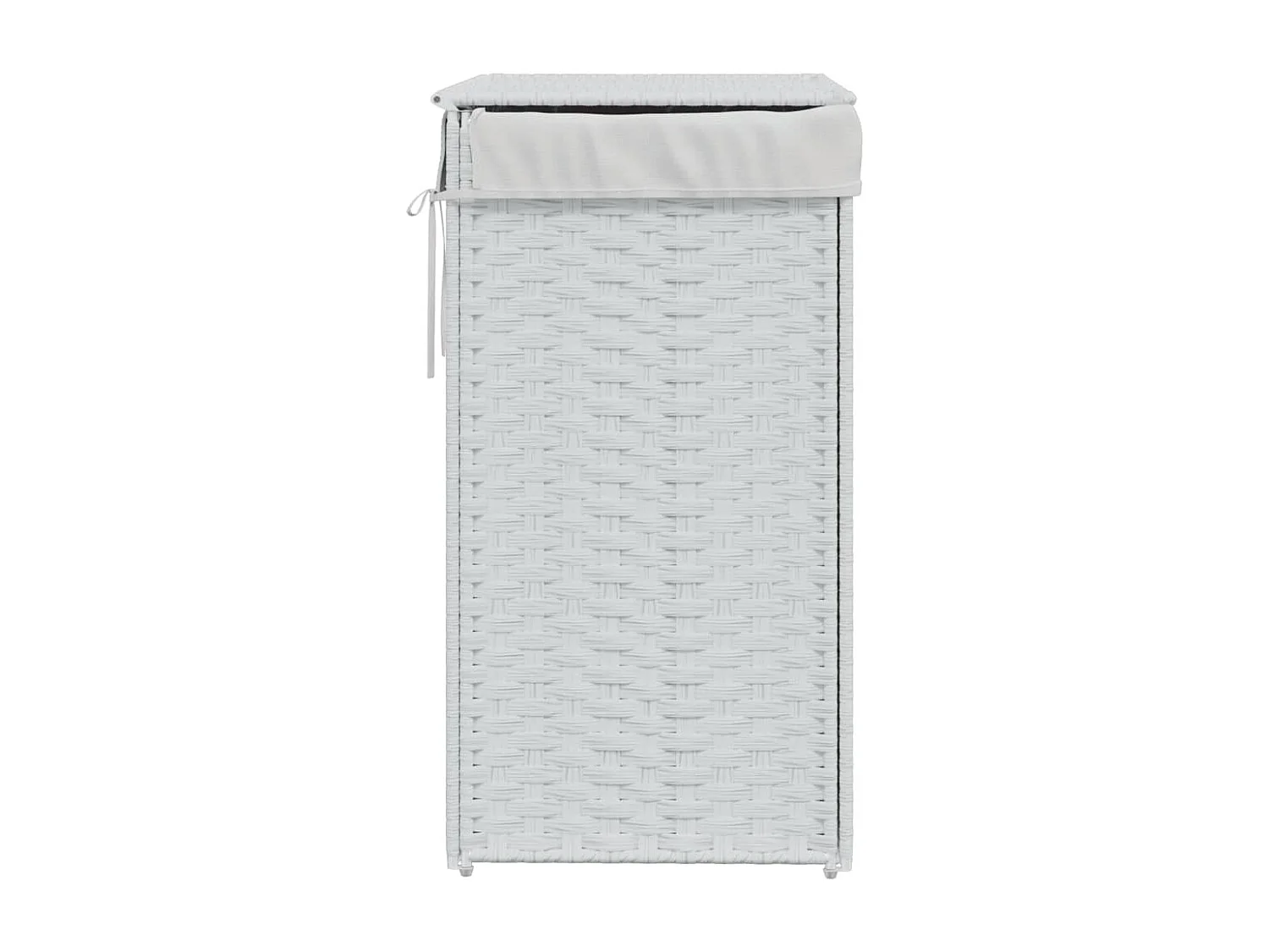 Panier à linge avec couvercle blanc 46x33x60 résine tressée
