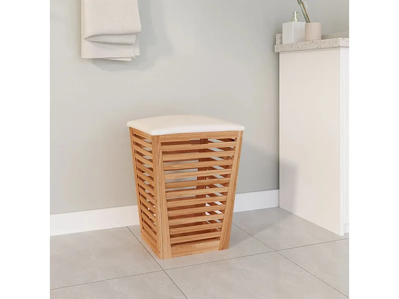 Tabouret de salle de bain 40,5x40,5x56 Bois massif de noyer