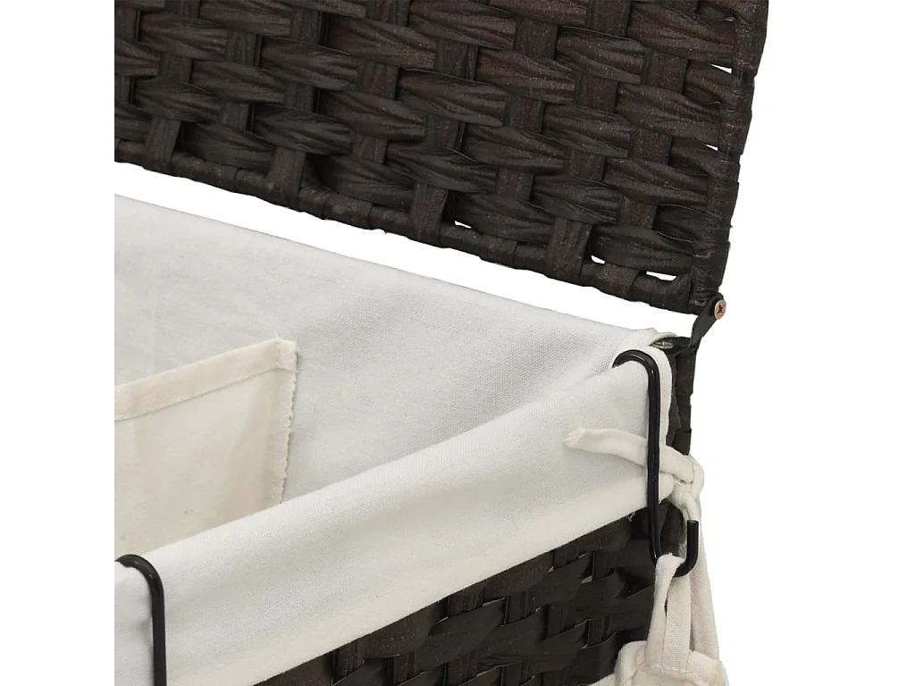 Panier à linge avec roulettes marron foncé 60x35x60,5