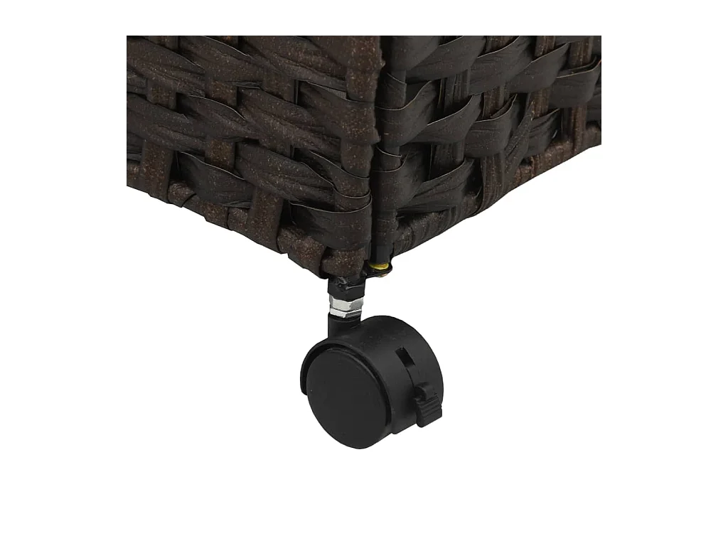 Panier à linge avec roulettes marron foncé 60x35x60,5