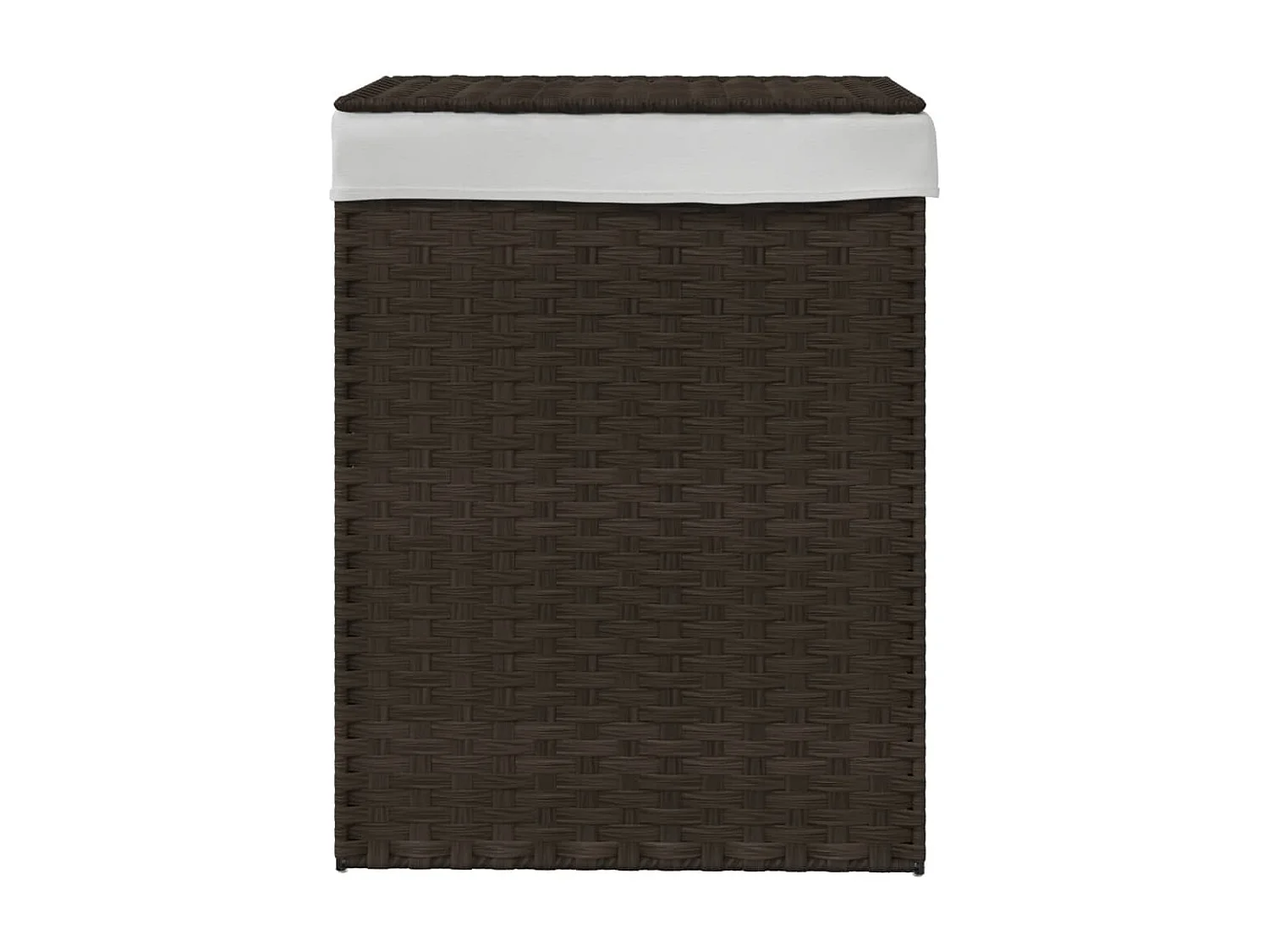 Panier à linge avec couvercle marron foncé résine tressée