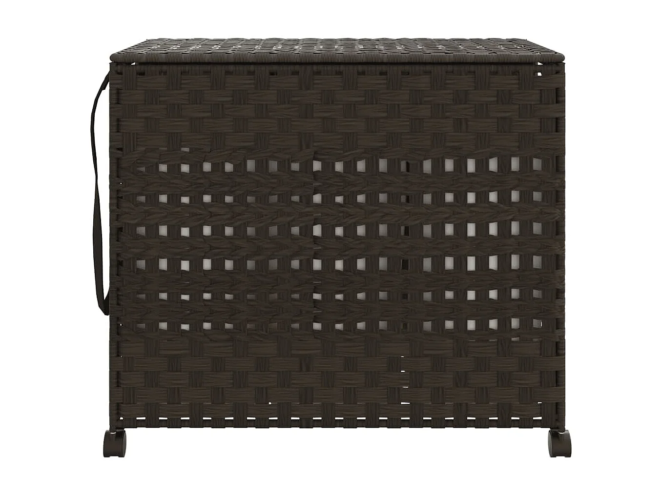 Panier à linge avec roulettes marron foncé 66x35x60