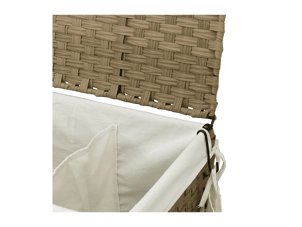 Panier à linge avec roulettes 60x35x60,5 résine tressée