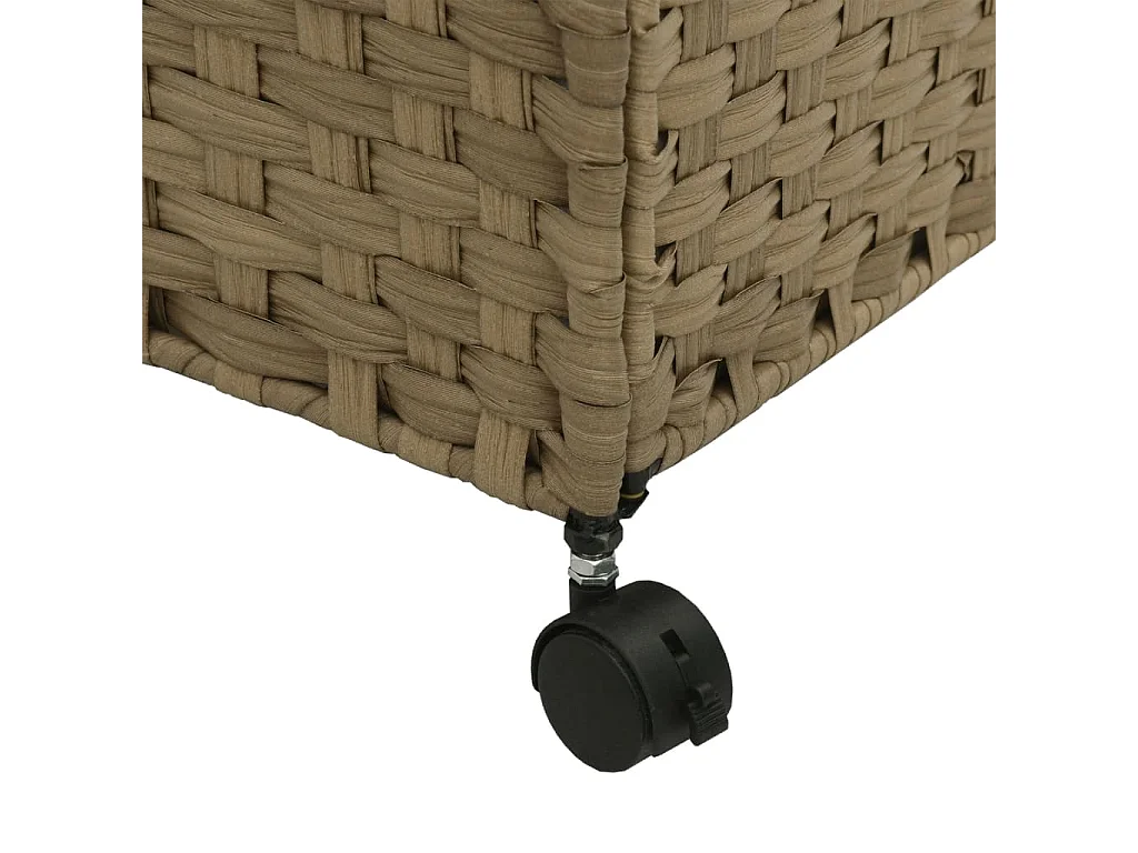 Panier à linge avec roulettes 60x35x60,5 résine tressée