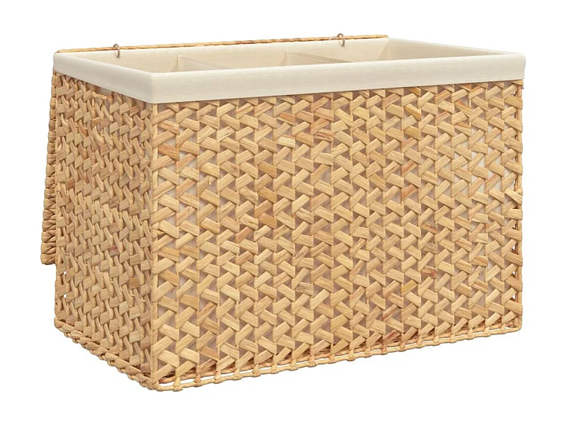 Panier à linge avec 3 sections 75x42,5x52 hyacinthe d'eau