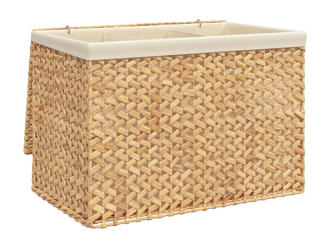 Panier à linge avec 3 sections 75x42,5x52 hyacinthe d'eau