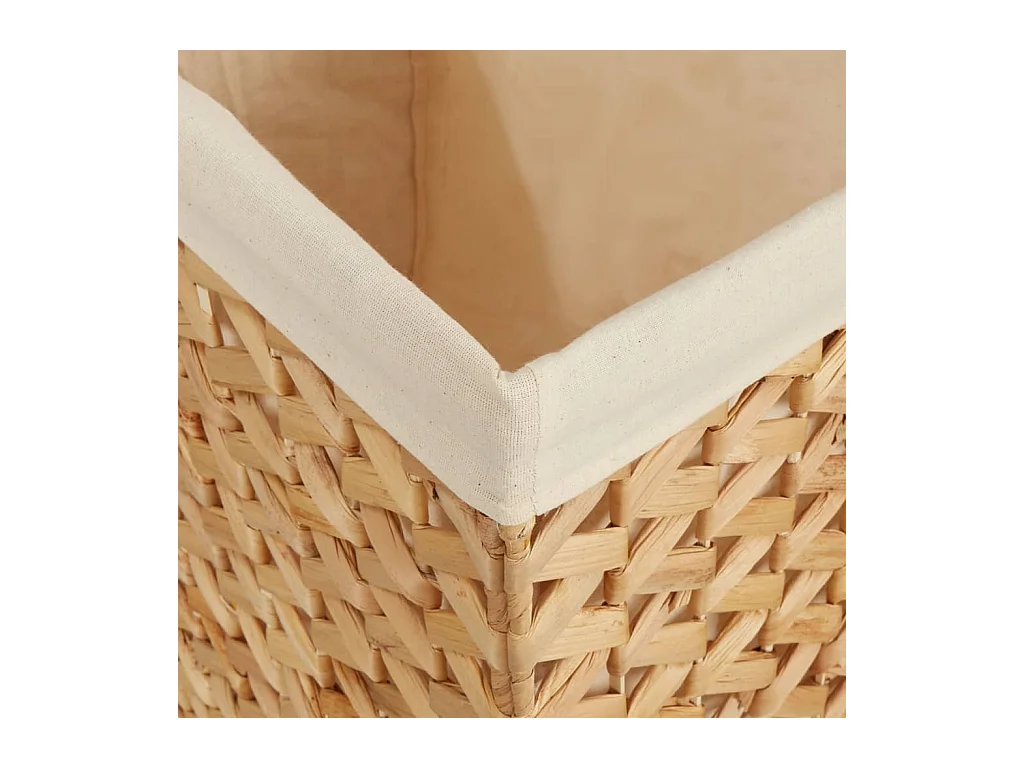 Panier à linge avec 3 sections 75x42,5x52 hyacinthe d'eau