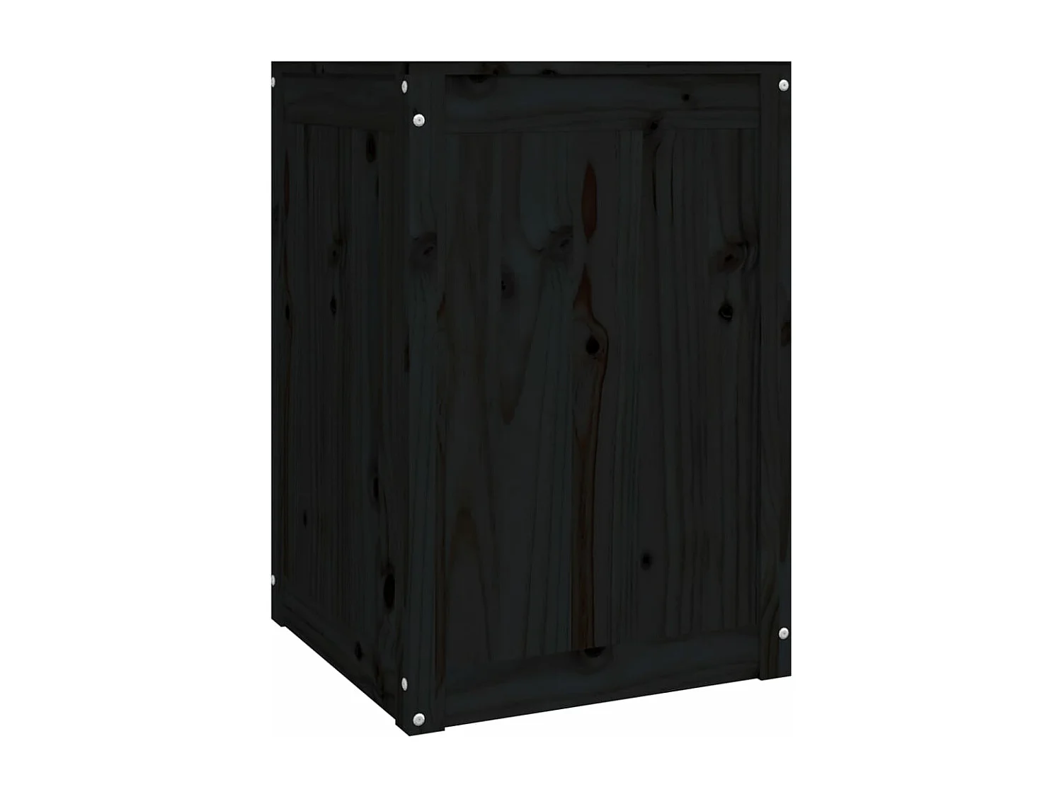 Boîte à linge Noir 44x44x66 Bois massif de pin