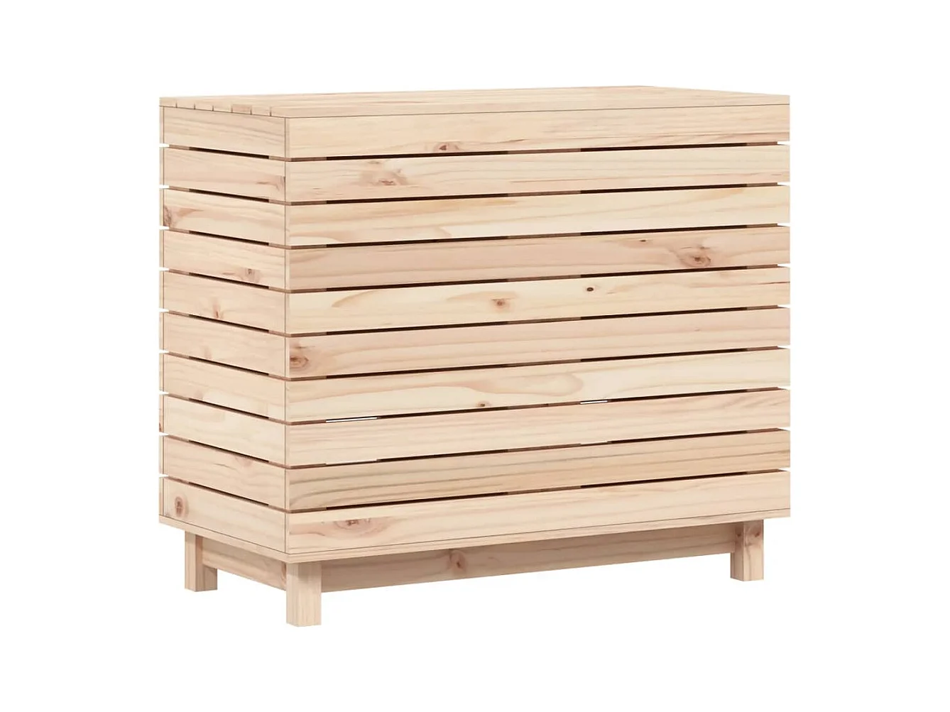 Panier à linge 88,5x44x76 bois massif de pin