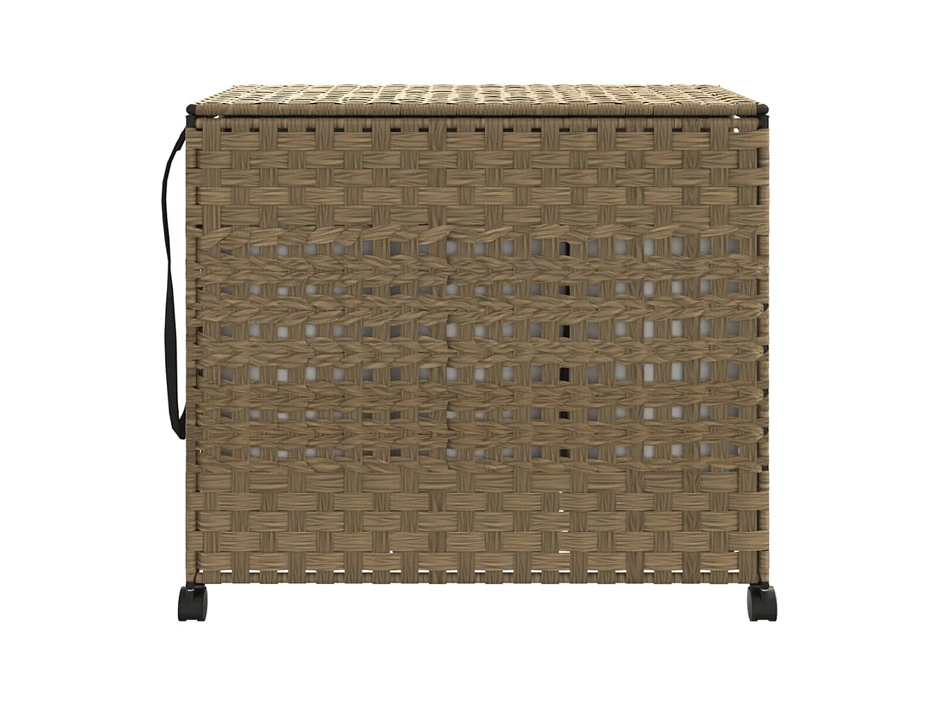 Panier à linge avec roulettes 66x35x60 résine tressée