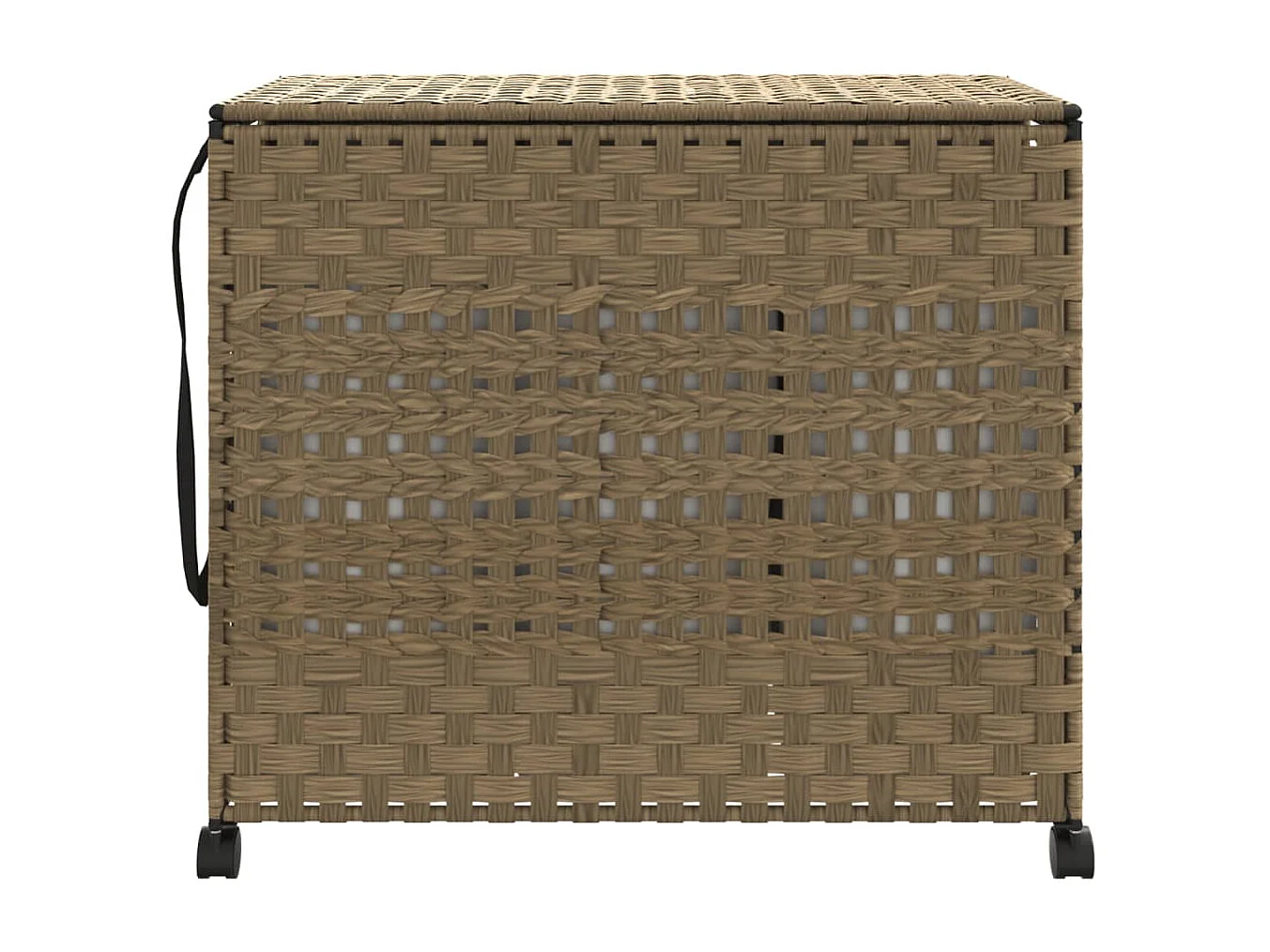 Panier à linge avec roulettes 66x35x60 résine tressée