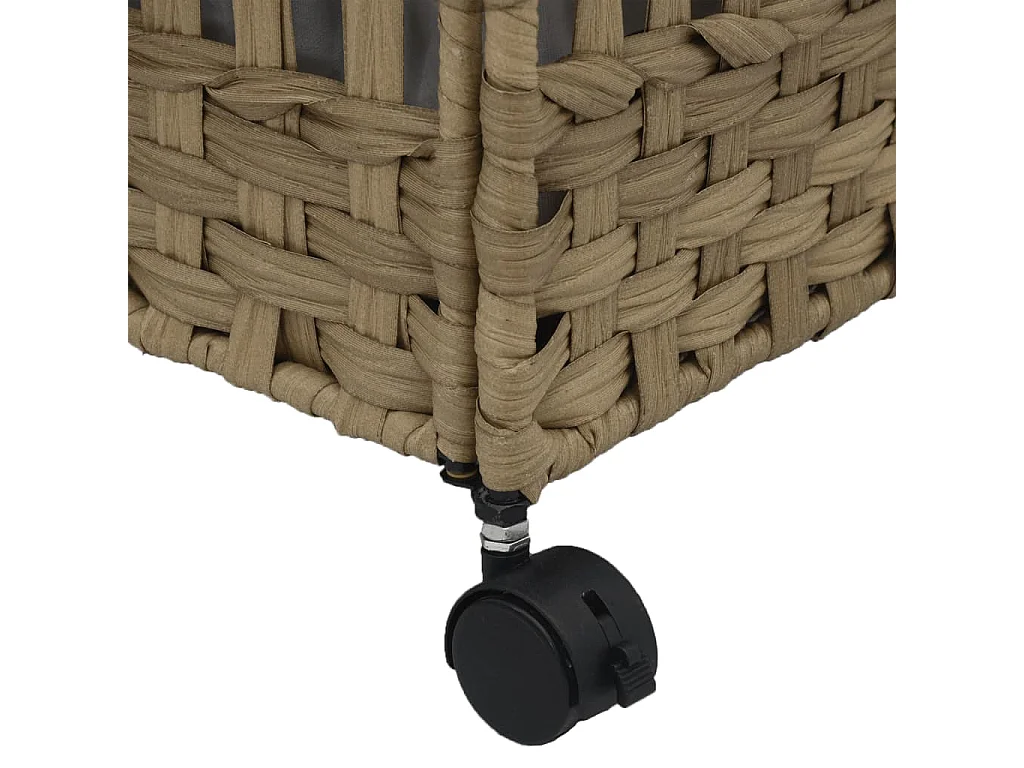 Panier à linge avec roulettes 66x35x60 résine tressée