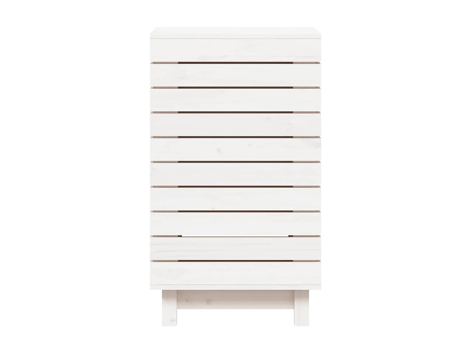 Panier à linge blanc 44x44x76 bois massif de pin