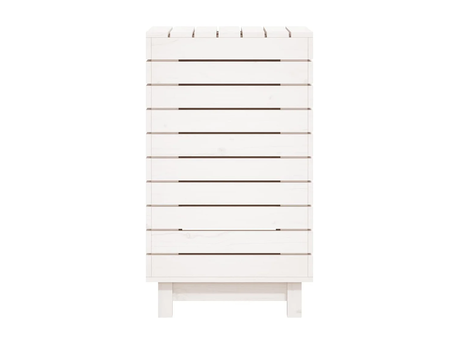 Panier à linge blanc 44x44x76 bois massif de pin