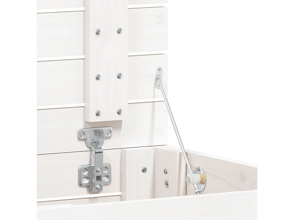 Panier à linge blanc 44x44x76 bois massif de pin