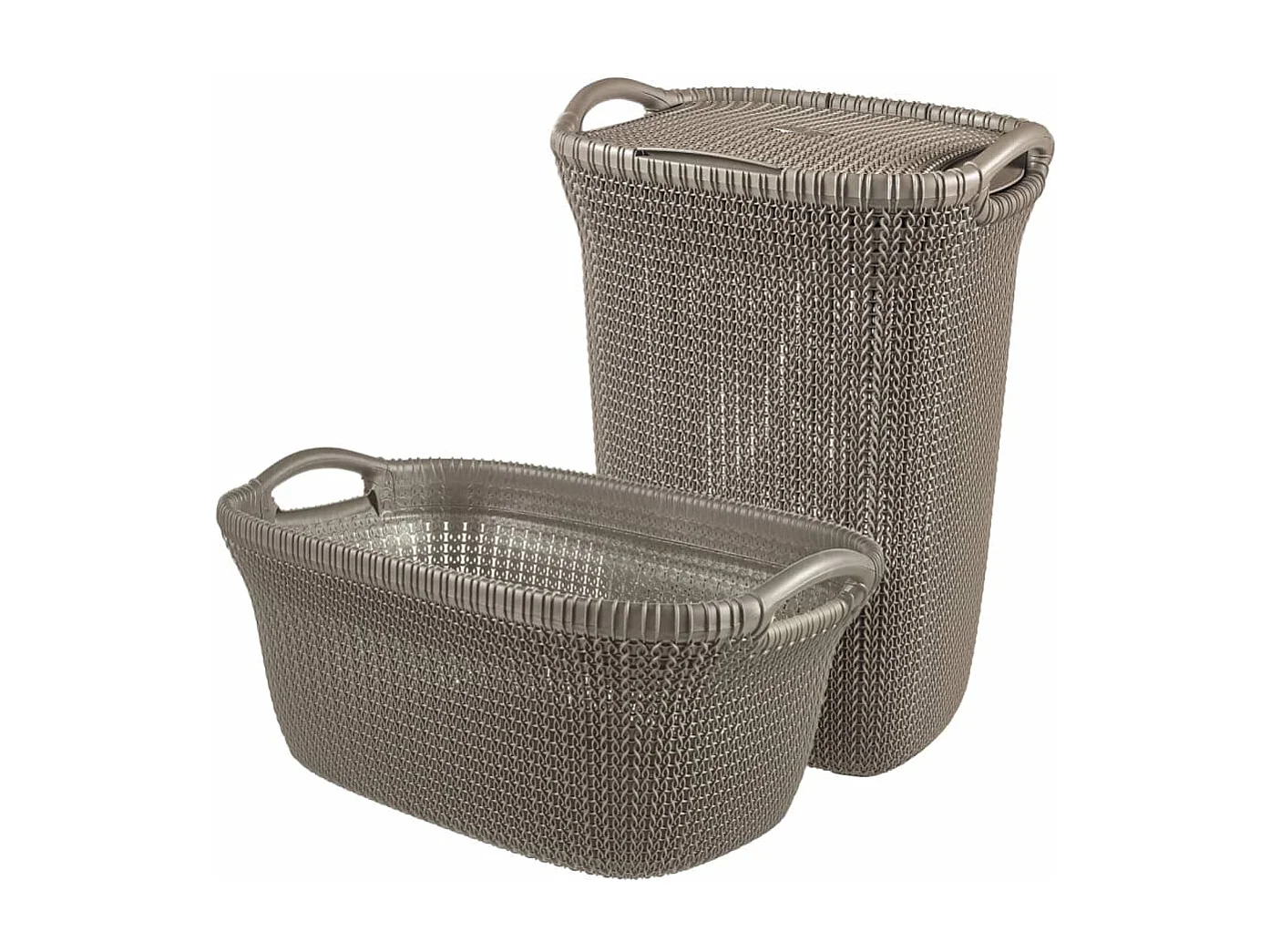 Curver Panier à linge Knit 40 L Marron métallique