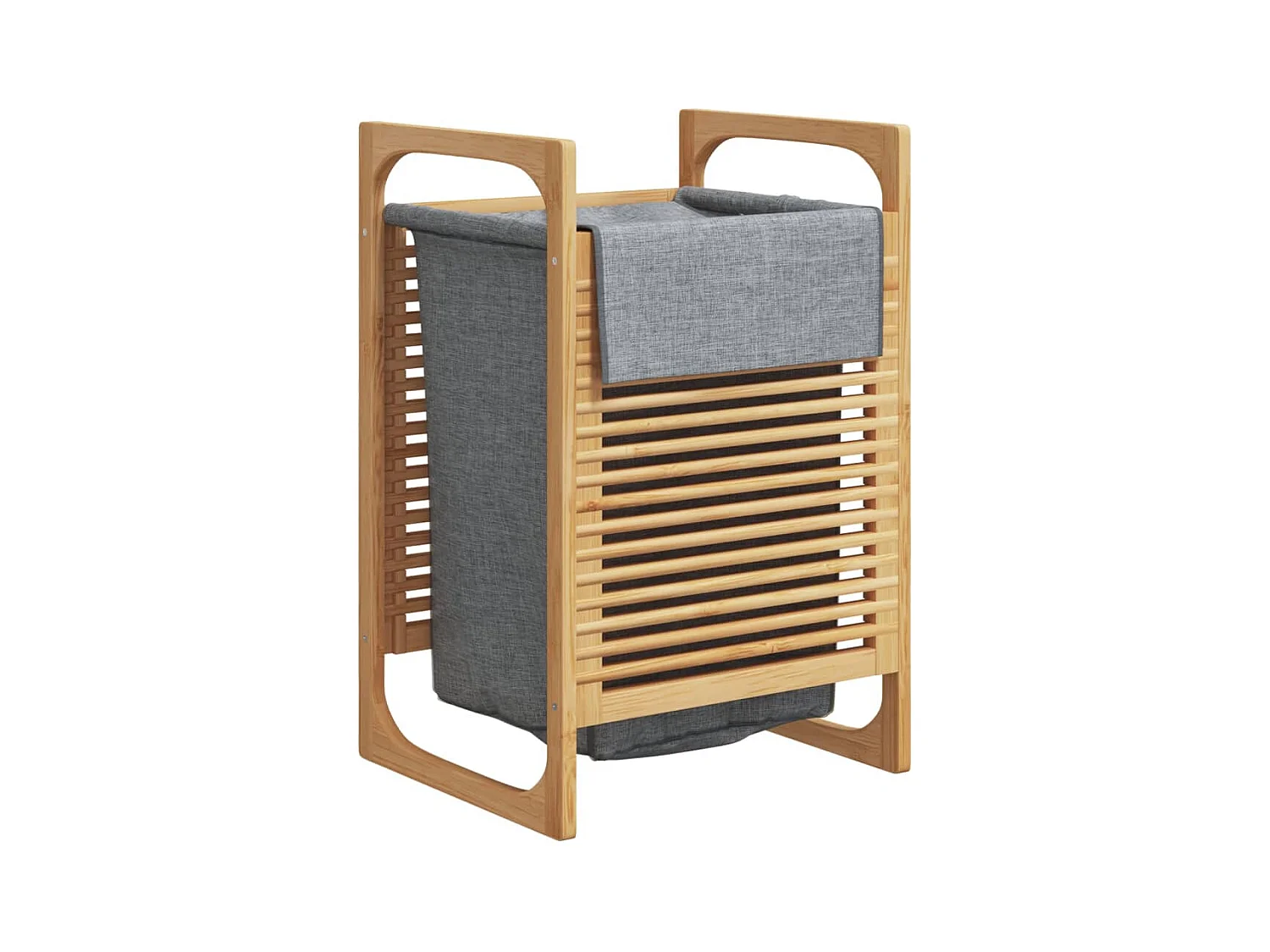 Panier à linge avec sac gris 32x30x36,5 bambou