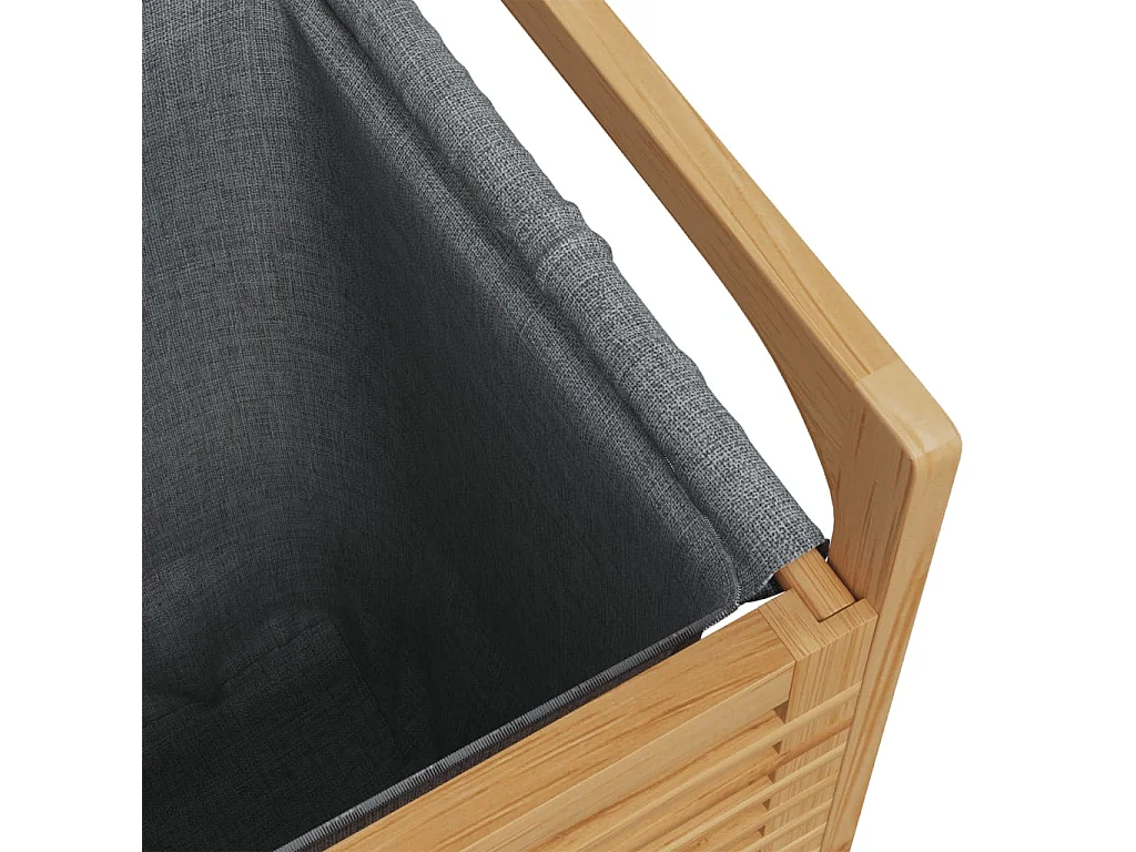 Panier à linge avec sac gris 32x30x36,5 bambou