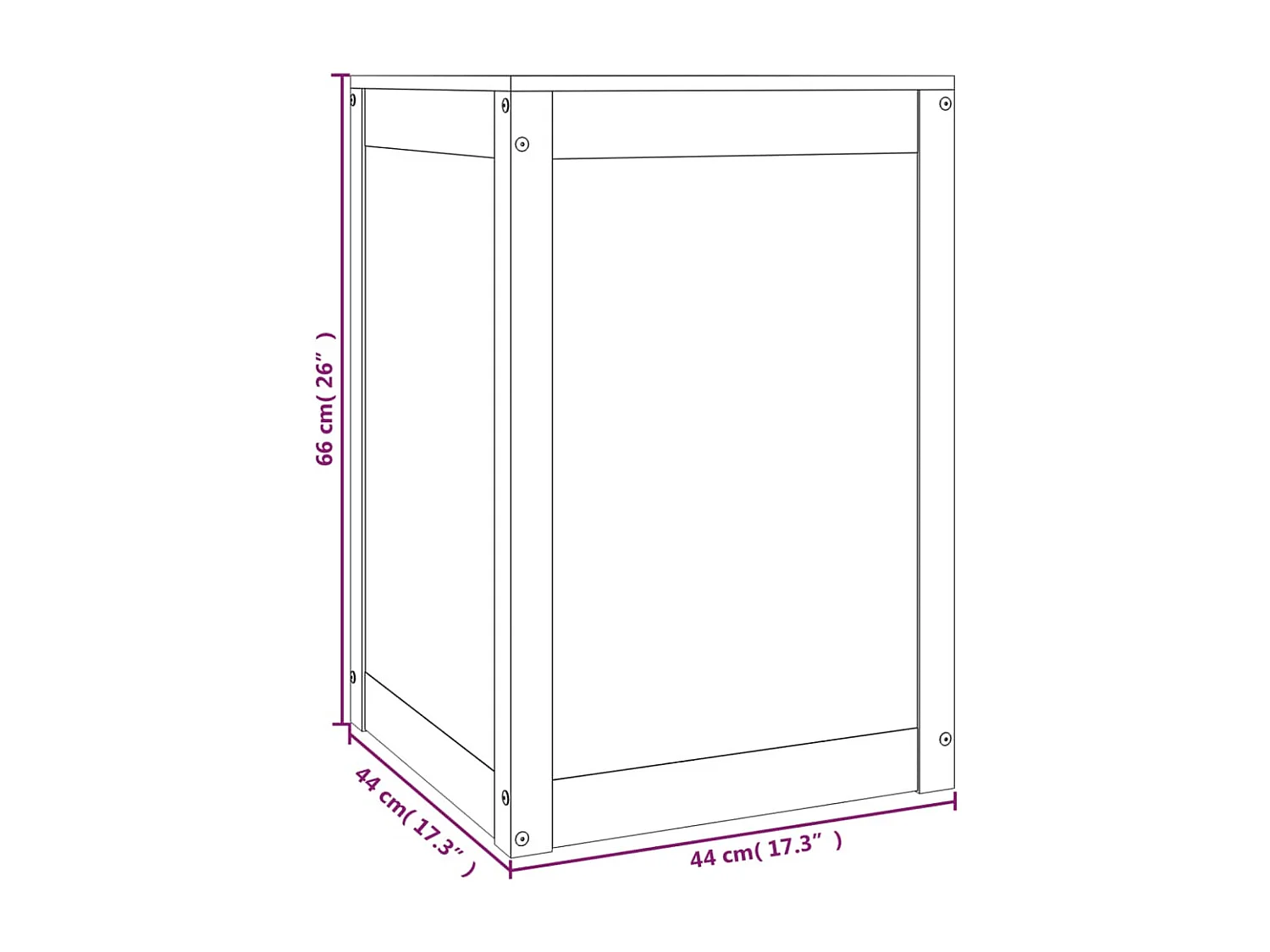 Boîte à linge Gris 44x44x66 Bois massif de pin