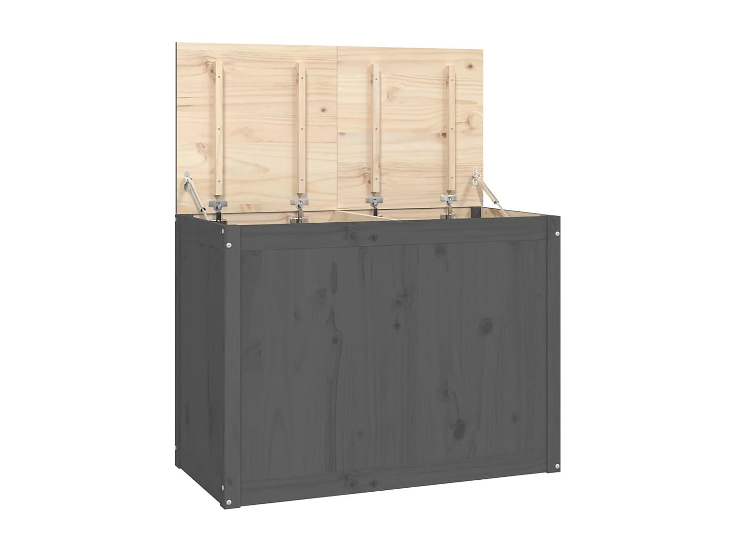 Boîte à linge Gris 88,5x44x66 Bois massif de pin