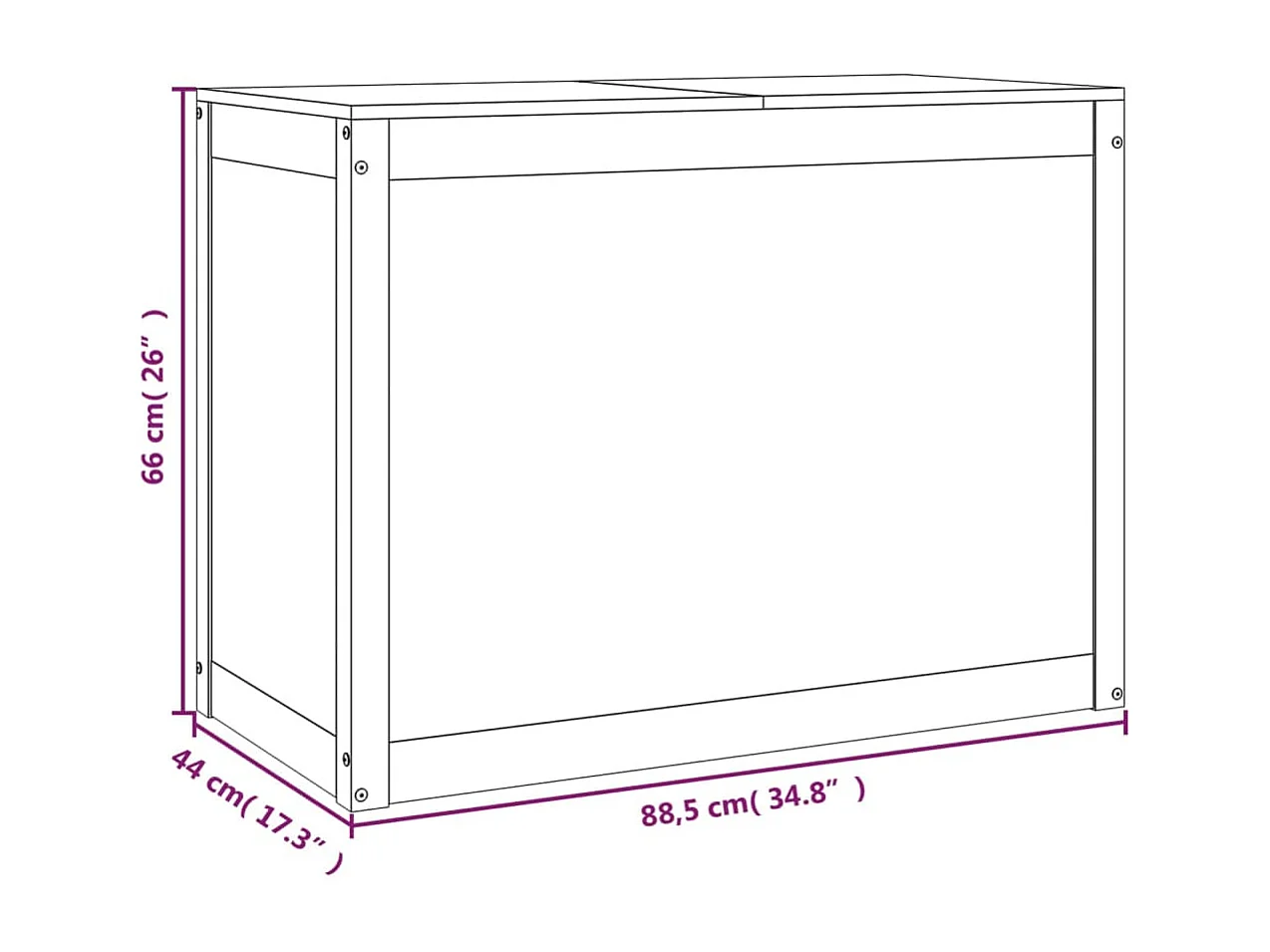 Boîte à linge Gris 88,5x44x66 Bois massif de pin