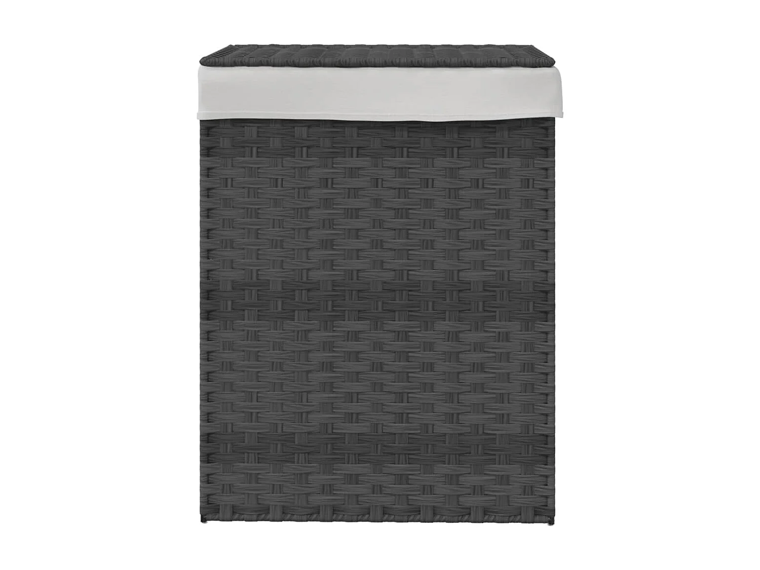 vidaXL Cesto para ropa sucia con tapa ratán sintético gris 46x33x60 cm
