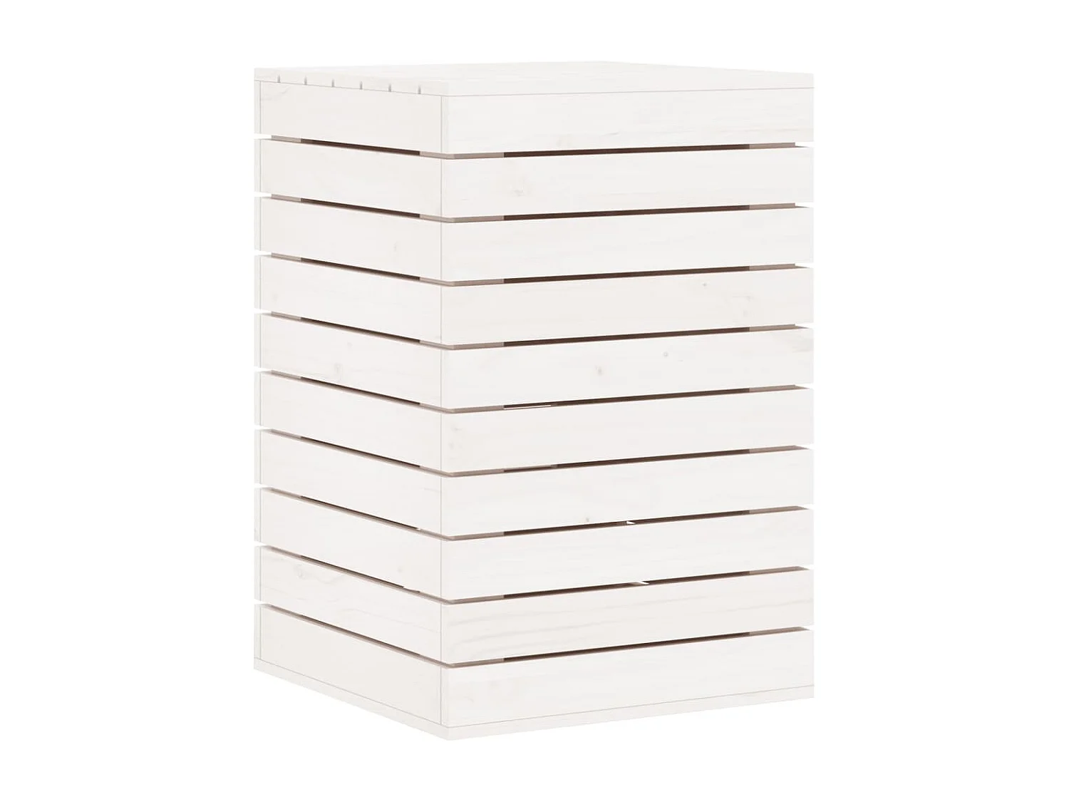 Panier à linge blanc 44x44x66 bois massif de pin