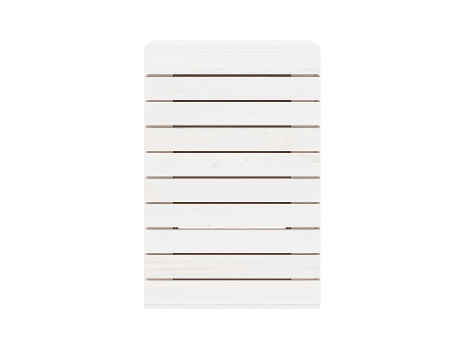 Panier à linge blanc 44x44x66 bois massif de pin