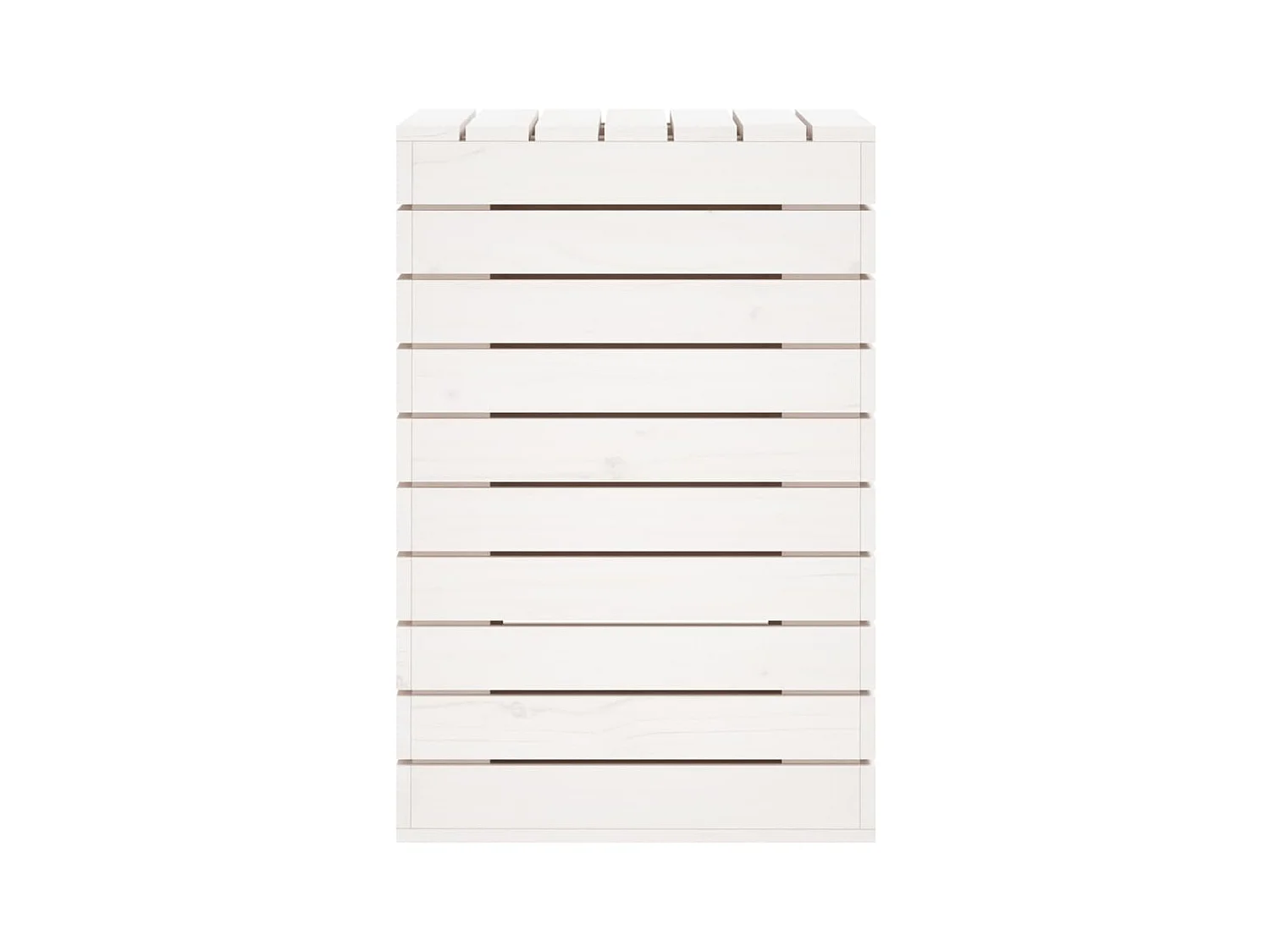 Panier à linge blanc 44x44x66 bois massif de pin