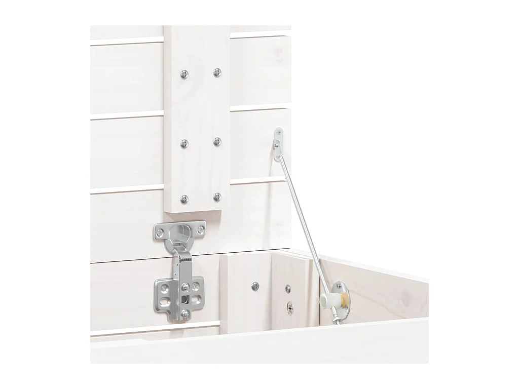 Panier à linge blanc 44x44x66 bois massif de pin